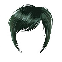 Green dark short hairstlye hairstyle white background portrait.