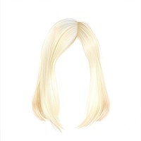 Blonde long bob hairstyle adult wig white background.
