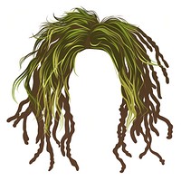 Brown green man Dreadlocks dreadlocks hairstyle white background.