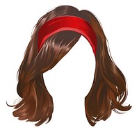 Red headband on brown hair hairstyle adult face.