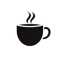 Coffeecup logo icon Simple drink mug white background.