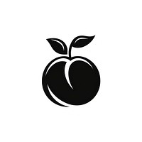 Apricot fruit logo icon black white plant.