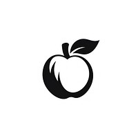 Apricot fruit logo icon symbol black white.
