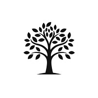 Fruit tree logo icon silhouette drawing illustrated.