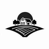 Orange Farm logo icon silhouette farm architecture.