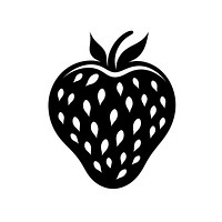 Strawberry fruit logo icon black plant food.