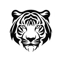 Tiger icon logo animal white.