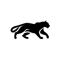 Tiger jump logo silhouette animal mammal.