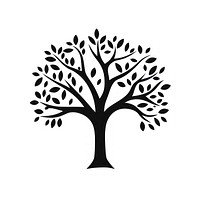 Tree logo icon silhouette drawing sketch.