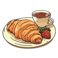 Croissant with Afternoon tea food cup mug.