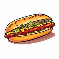 Hotdog cartoon food hamburger.