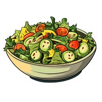 Salad Clipart cartoon food bowl.