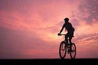 Cyclist silhouette photography bicycle vehicle cycling.