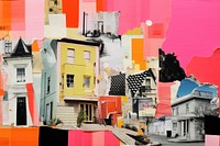 Collage town painting city.