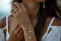 Accessories necklace bracelet jewelry.