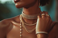 Accessories necklace bracelet jewelry.
