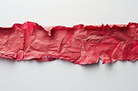 Burnt red paper petal white background crumpled.