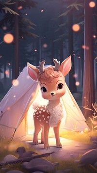 Cute deer cartoon animal representation.