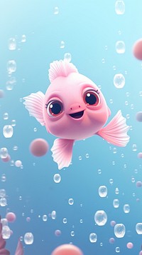 Cute fish cartoon underwater animal.