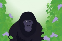 Gorilla cute animal wildlife cartoon mammal.