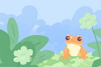 Frog cute animal amphibian wildlife cartoon.