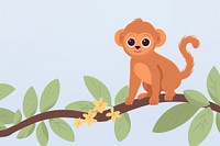 Monkey realistic animal cartoon wildlife mammal.