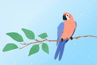 Parrot cartoon animal branch.