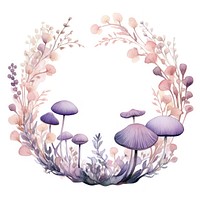 Flower mushroom circle border pattern drawing plant.