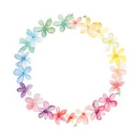 Flower rainbow circle border petal white background accessories.