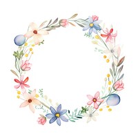 Flowers easter circle border pattern plant white background.