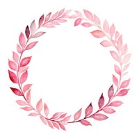 Pink leaf circle border pattern white background graphics.