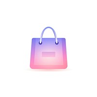Shopping bag icon handbag purple purse.