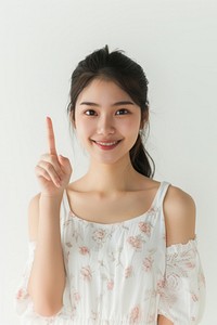 Chinese teenager portrait finger cheerful.