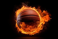 Basketball fire sports flame.