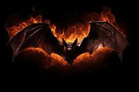 Bat fire black flame.