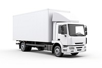 White cargo truck vehicle van white background.