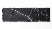 Black marble adhesive strip white background anthracite rectangle.