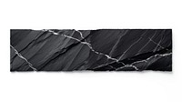 Black marble adhesive strip white background rectangle cracked.