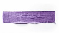 Fabric purple adhesive strip white background rectangle textured.