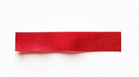 Fabric red adhesive strip white background accessories rectangle.
