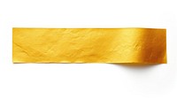 Paper gold adhesive strip white background rectangle crumpled.