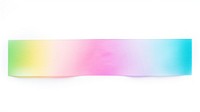 Rainbow pastel adhesive strip white background turquoise rectangle.