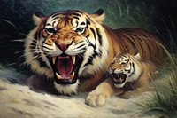 Tigers tiger wildlife animal.
