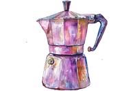 Moka pot purple coffee mixer.