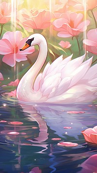 Swan outdoors animal nature.