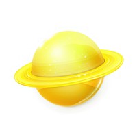 Saturn icon sphere yellow shape.