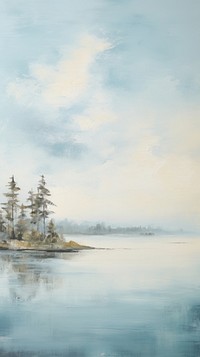Lake view painting outdoors nature.