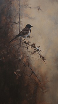 Acrylic paint of bird painting outdoors animal.