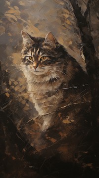 Acrylic paint of cat painting animal mammal.