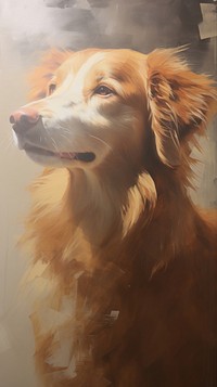 Acrylic paint of dog mammal animal pet.
